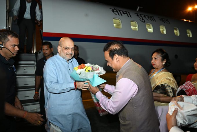 तीन-दिवसीय दौरे पर असम पहुंँचे केंद्रीय गृह मंत्री अमित शाह