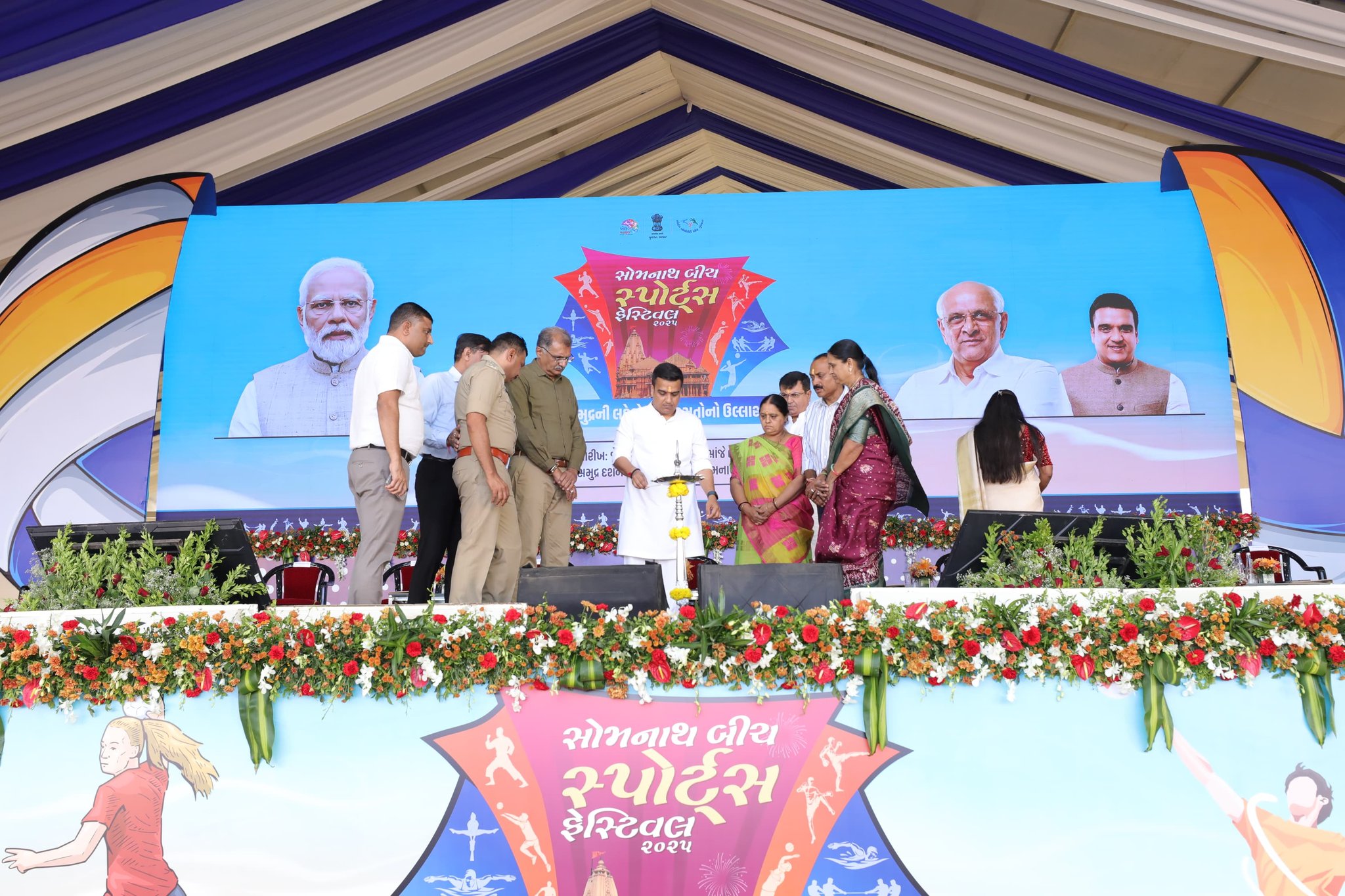 દરિયાકિનારના રમતવીરોને પ્લેટફોર્મ પુરૂ પાડવા સોમનાથ ચોપાટી ખાતે  બીચ ફેસ્ટિવલનો આરંભ.