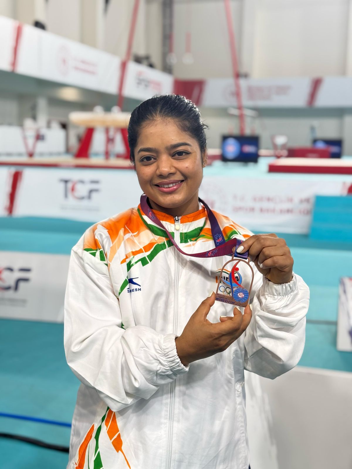 भारत की प्रणति नायक ने फेडरेशन इंटरनेशनेल डी जिमनास्टिक विश्व कप में महिला वॉल्ट फाइनल में कांस्य पदक जीता