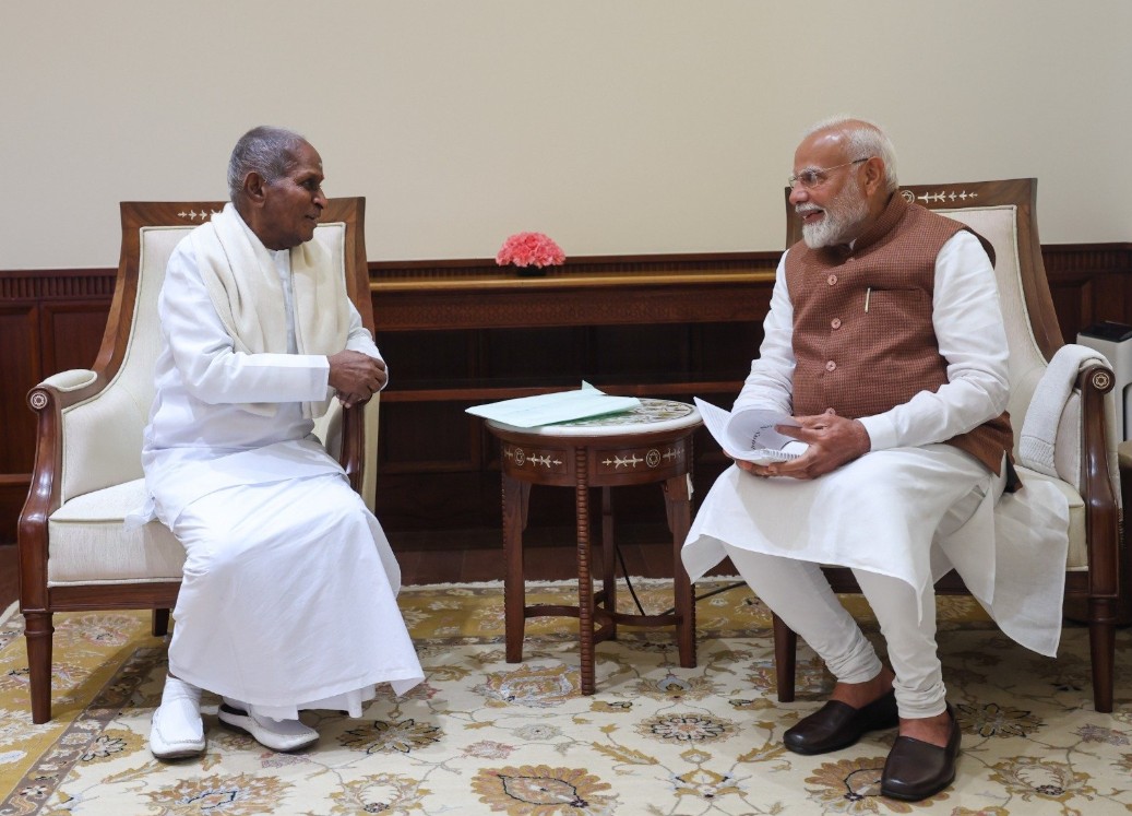 प्रधानमंत्री नरेन्‍द्र मोदी ने नई दिल्ली में राज्यसभा सांसद इलैयाराजा से मुलाकात की