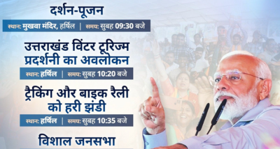 प्रधानमंत्री नरेन्‍द्र मोदी आज उत्तराखंड के एक दिवसीय दौरे पर रहेंगे