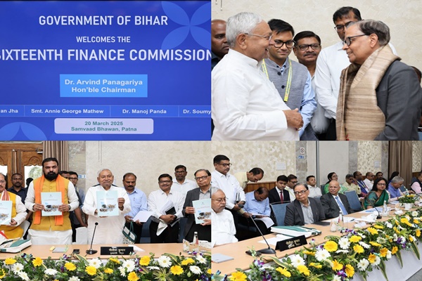 16th Finance Commission Team Led by Arvind Panagariya on 3-day visit to Bihar