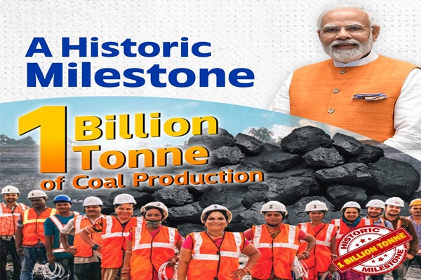PM Modi hails India’s milestone of crossing one billion tonnes in coal production