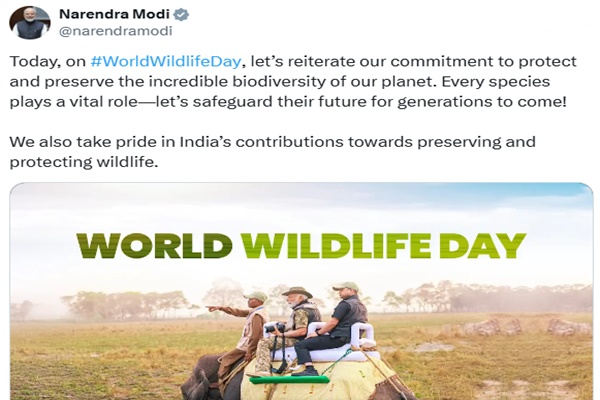 PM Modi urges commitment to biodiversity conservation on World Wildlife Day