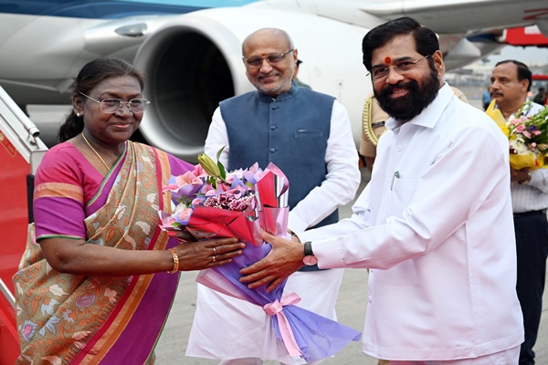 President Droupadi Murmu arrives in Mumbai for her two-day visit