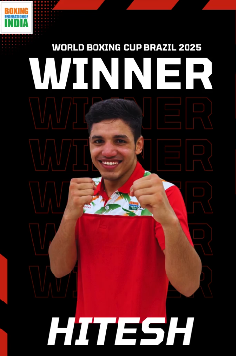 Hitesh Gulia bags Gold medal at World Boxing Cup Brazil 2025