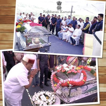 इस्रोचे माजी प्रमुख डॉक्टर के. कस्तुरीरंगन यांच्या पार्थिवावर अंत्यसंस्कार