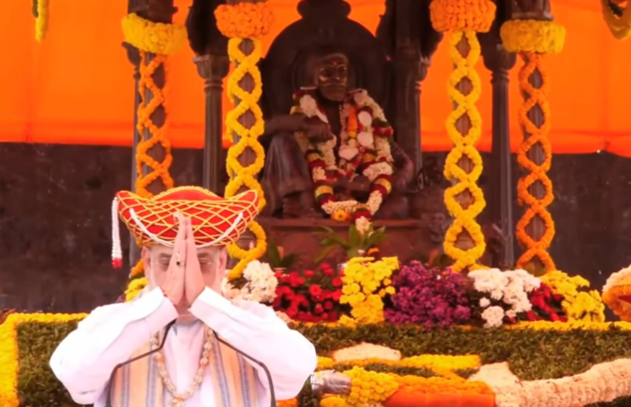 Union Minister Amit Shah pays tributes to Chhatrapati Shivaji Maharaj at Raigad fort on his 345th death anniversary