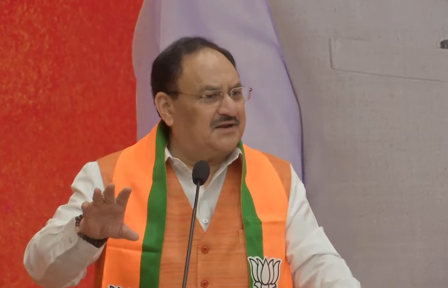 BJP President Jagat Prakash Nadda addresses party workers on Bharatiya Janata Party’s  Foundation Day