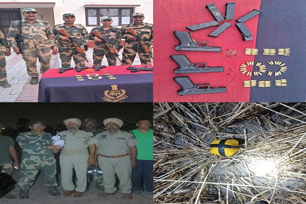 BSF Recovers Arms, Ammunition & Heroin along Punjab Border