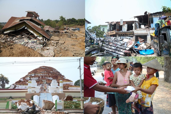 म्यानमारच्या विनाशकारी भूकंपातील मृतांची संख्या ३ हजार ६४५ वर