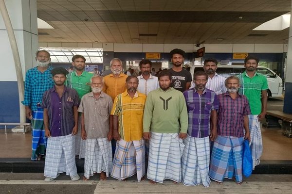 13 fishermen released from Sri Lankan prisons arrive in Chennai, sent to native places