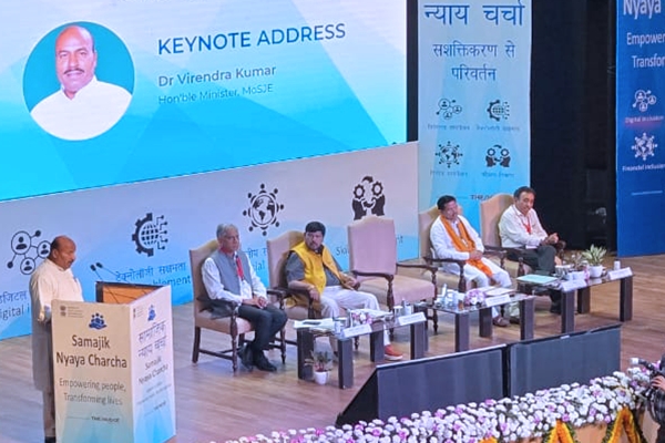 Union Minister Dr. Virendra Kumar addresses Samajik Nyay Pe Charcha 2025