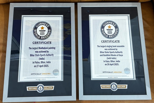 Bihar Sets Two Guinness World Records in Madhubani Painting and Buddhist Monk Performance