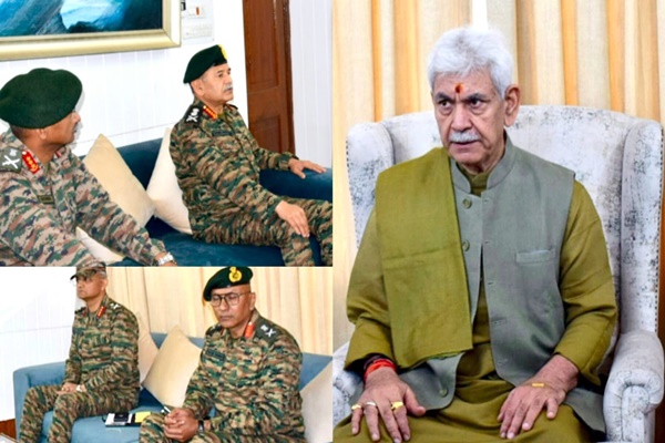 J&K: LG Manoj Sinha chairs security review meeting with Army Chief General Upendra Dwivedi