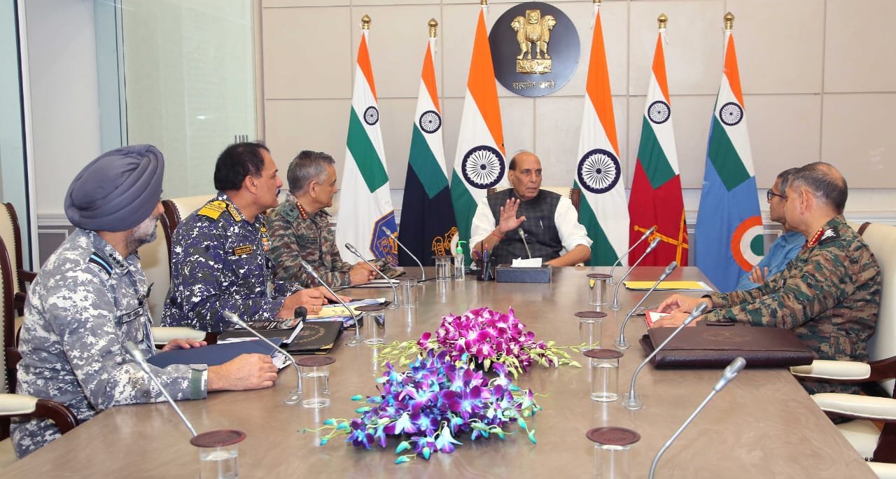 Defence Minister Rajnath Singh reviews security situation & operational preparedness