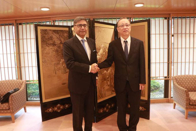Foreign Secretary Vikram Misri meets Japan’s Vice Minister for Foreign Affairs Takehiro Funakoshi in Tokyo