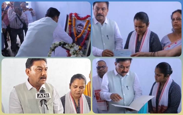 পেহেলগামত সন্ত্ৰাসবাদীৰ হাতত নিহত হোৱা কানপুৰৰ শুভম দ্বিবেদীৰ বাসগৃহত উপস্থিত মন্ত্ৰী ৰণজিৎ কুমাৰ দাস