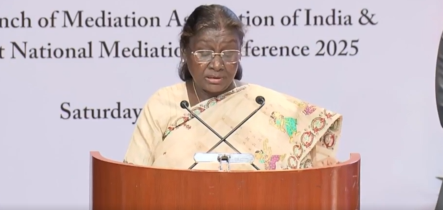 मध्यस्थता न्याय प्रदान करने का एक अनिवार्य अंगः राष्ट्रपति द्रौपदी मुर्मु
