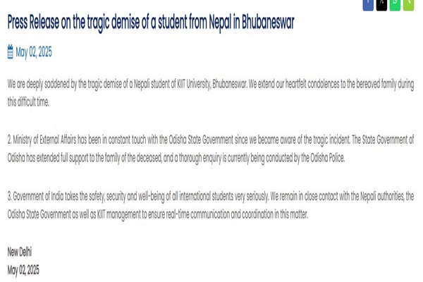 India Mourns Nepali Student’s Death at KIIT, Ensures Probe & Support