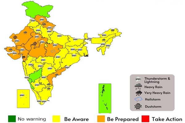 IMD forecasts heavy rain in several states; thunderstorms expected in North India