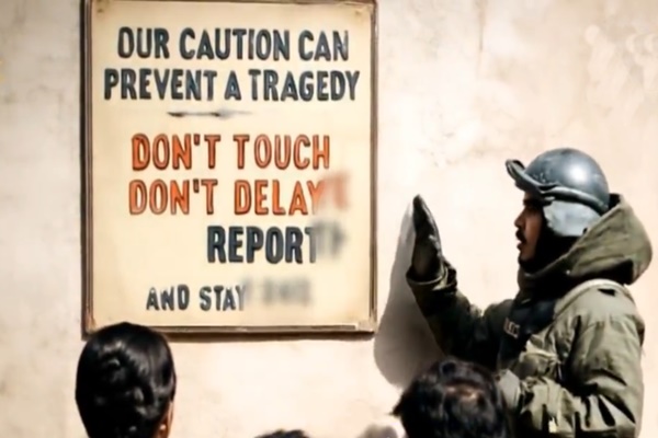 NDMA Advisory: Do not touch unknown explosive materials, inform immediately