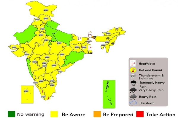 IMD forecasts heavy rain in northeast, thunderstorms across India
