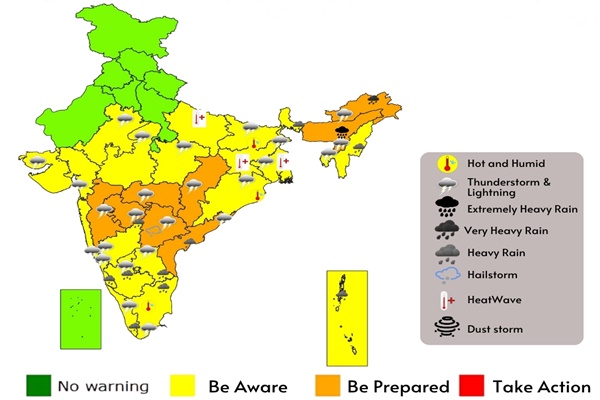 IMD forecasts heavy rain in northeast, heatwave in parts of east India