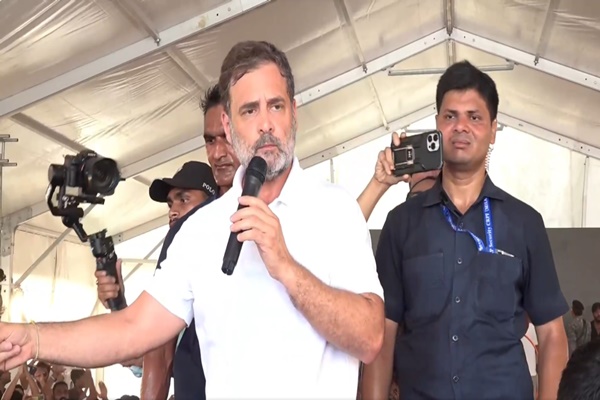 Congress leader Rahul Gandhi interacts with SC, Backward, Extremely Backward Class students in Darbhanga