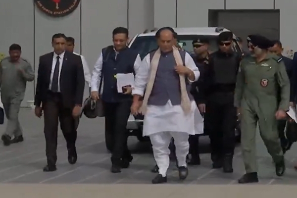 Defence Minister Rajnath Singh visits Bhuj to interact with Air Warriors