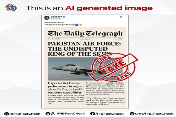 Pakistan spreads AI-generated fake news claiming ‘King of Skies’ title after Air Force defeat