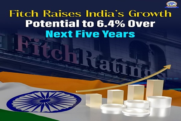 Fitch Ratings raises India’s GDP growth potential by 0.2 percentage points to 6.4 percent over next 5 years
