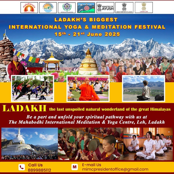 Week-long International Yoga and Meditation Festival to start from June 15 in Ladakh 