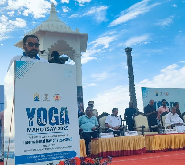 MoS for Ayush, Prataprao Jadhav inaugurates Yoga Mahotsav 2025 in Puducherry