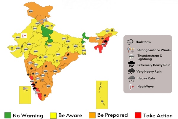 IMD forecasts rainfall across the country in coming days
