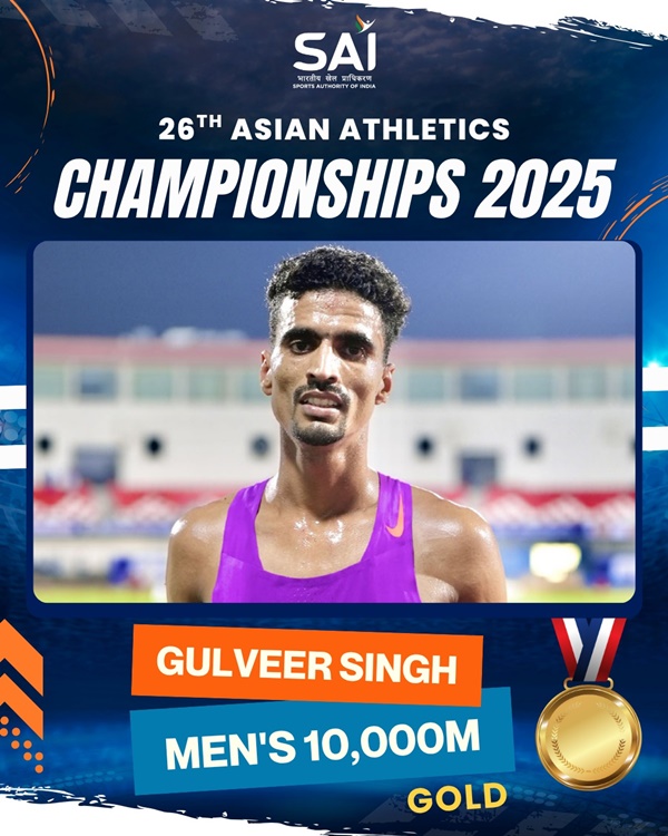 Asian Athletics Championships: Gulveer Singh wins Gold in running, Servin Sebasthiyan wins bronze in race walk