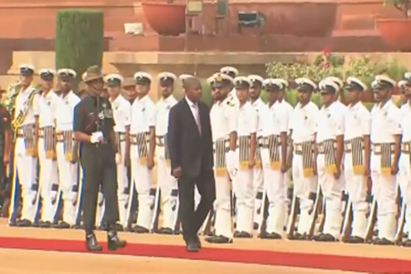 President of Angola, Joao Manuel Gonçalves Lourenço accorded a ceremonial welcome at forecourt of Rashtrapati Bhawan