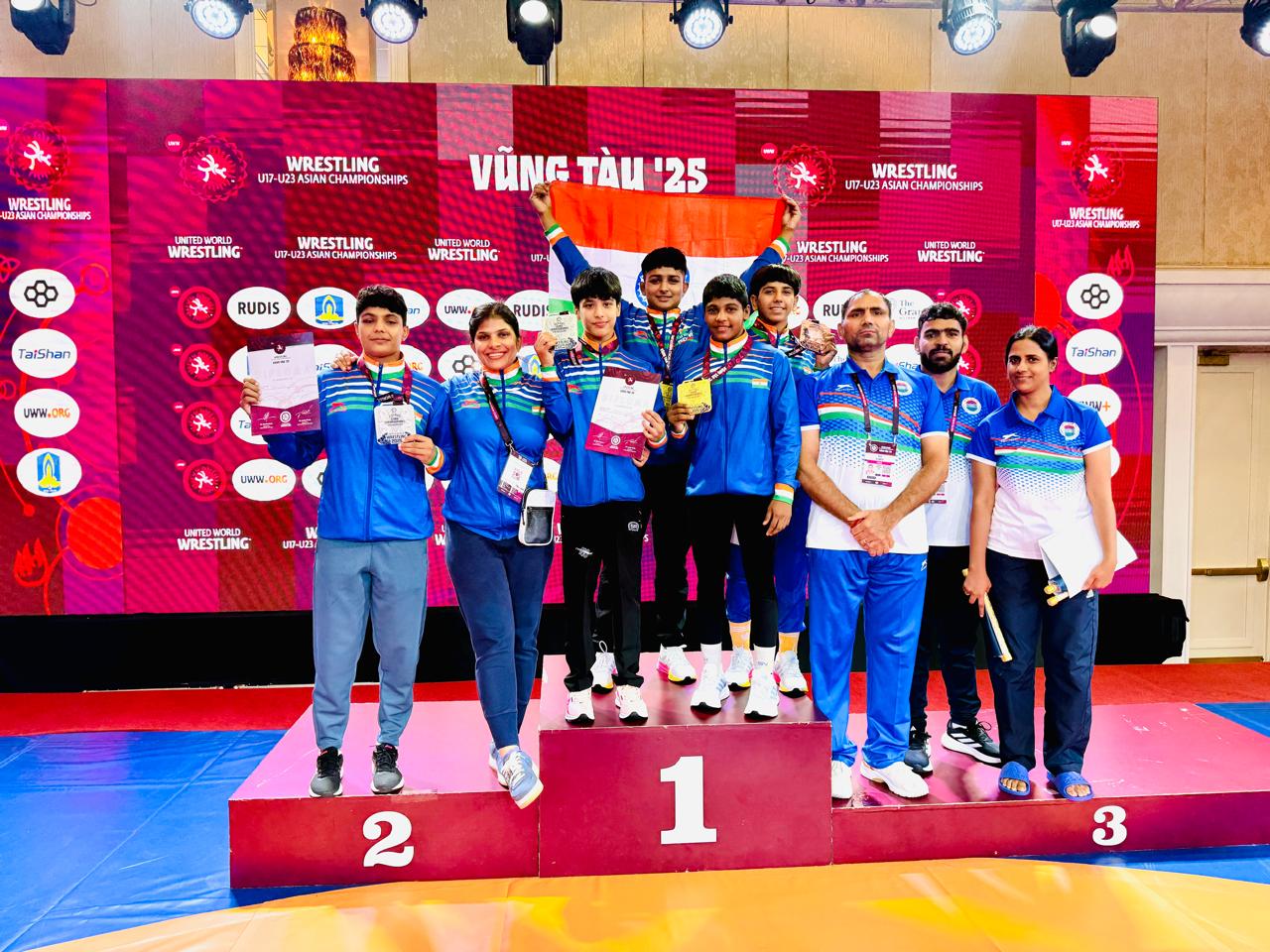 Indian Women’s team clinch overall title at U17 Asian Wrestling Championships in Vung Tau, Vietnam