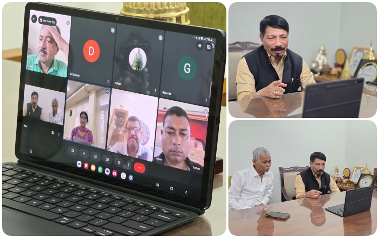 সাংসদ ফণীভূষণ চৌধুৰীৰ সৈতে ভিডিঅ’ কনফাৰেন্সিং ব্যৱস্থাৰে কৃষিমন্ত্ৰী মন্ত্ৰী অতুল বৰাৰ বৈঠক