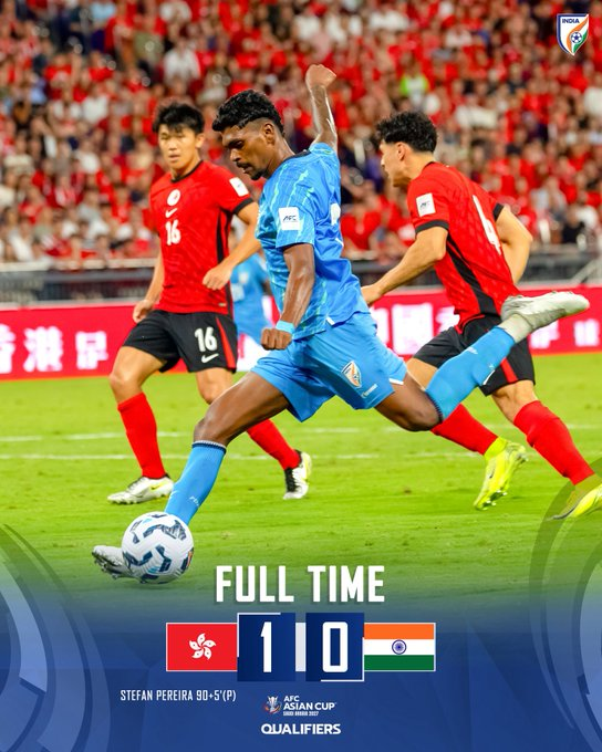 India go down 0-1 to Hong Kong in crucial 2027 Asian Cup Qualifier match