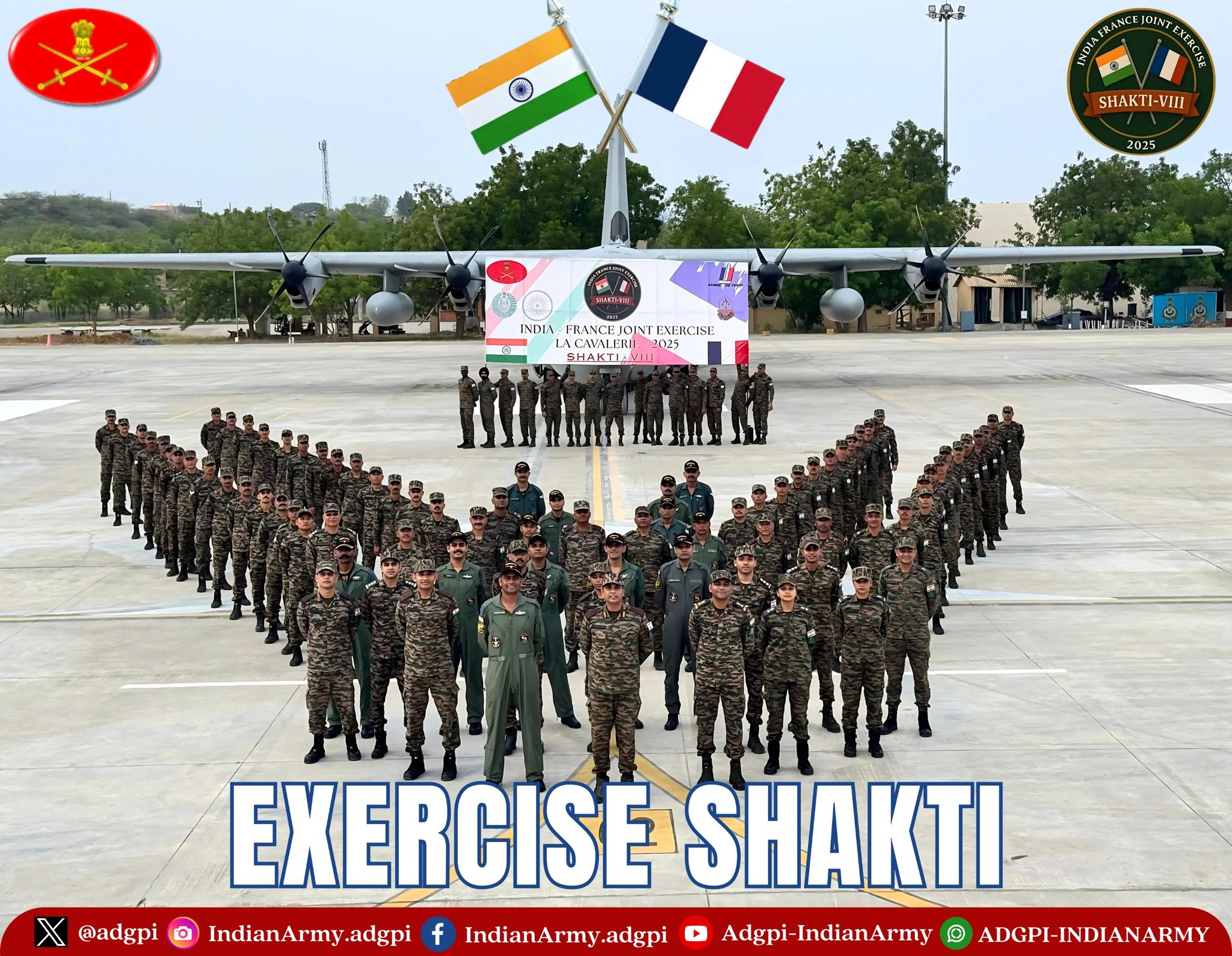 भारतीय सेना का एक दस्‍ता भारत-फ्रांस द्वि-वर्षीय संयुक्‍त सैन्‍य अभ्‍यास ‘शक्ति’ के आठवें संस्‍करण में भाग लेगा