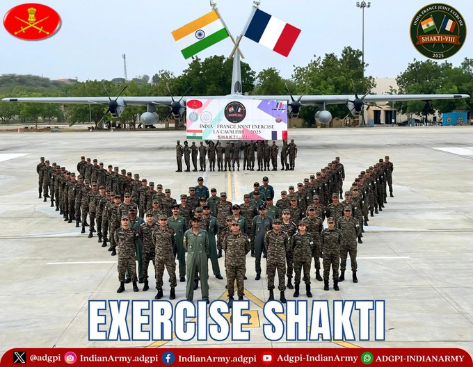 ভারতীয় সেনাবাহিনী, দ্বিবার্ষিক ভারত-ফরাসি যৌথ সামরিক মহড়া শক্তি-তে অংশ নেবে।