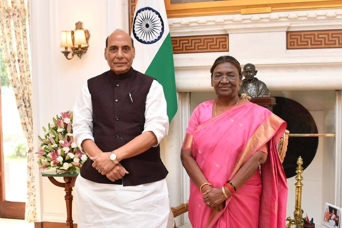 रक्षा मंत्री राजनाथ सिंह आज राष्‍ट्रपति द्रौपदी मुर्मु के भाषणों पर आधारित दो संकलनों का विमोचन करेंगे