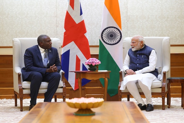 PM Modi Meets UK Foreign Secretary Lammy, Lauds Progress in Strategic Ties