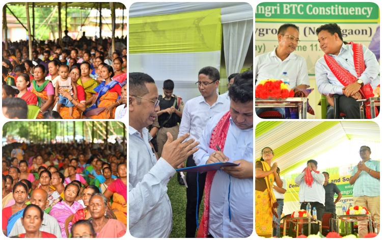 কোকৰাঝাৰ নয়েক গাঁৱৰ কাক্রিকোলা খেলপথাৰত হিতাধিকাৰীসকলৰ মাজত অসম চৰকাৰৰ আর্থ-সামাজিক সজাগতা কাৰ্যসূচী