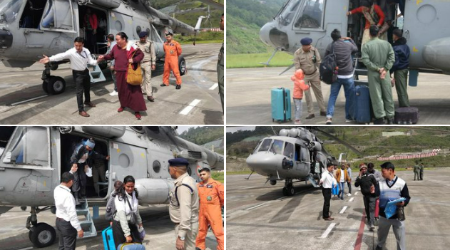 सिक्कीममधे भूस्खलनामुळे अडकून पडलेल्या ६३ पर्यटकांची सुखरूप सुटका