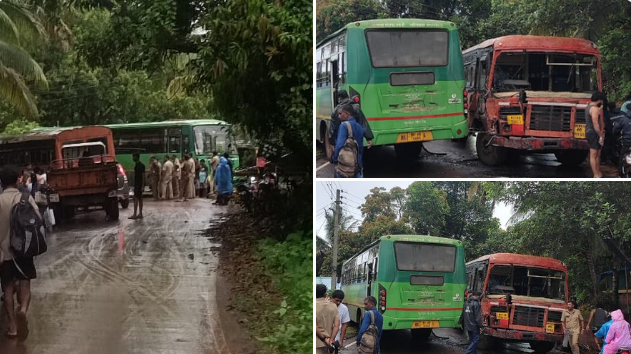 रत्नागिरी – गणपतीपुळे रस्त्यावर एसटी बसचा अपघात