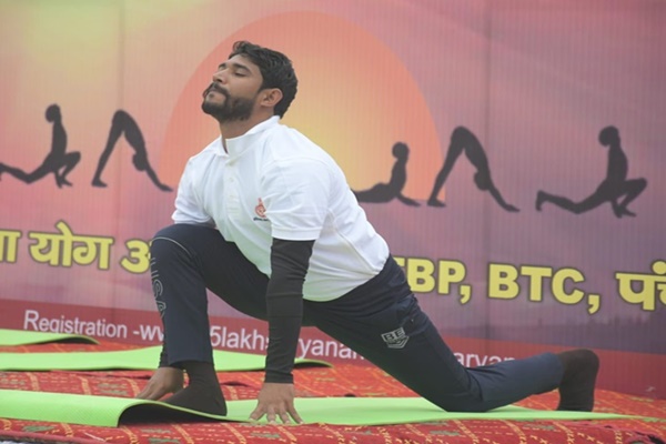 World record of twenty thousand times of continuous Surya Namaskar