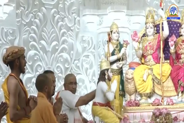 On Ganga Dussehra, Raja Ram consecrated on Ayodhya Ram Janmbhoomi’s 1st floor; CM Yogi leads rituals