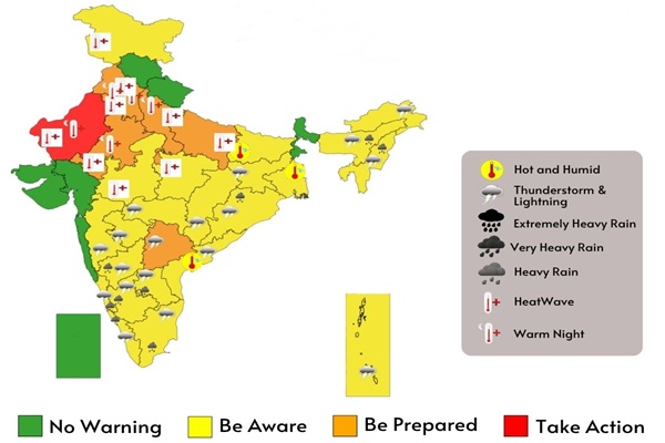 IMD forecasts heavy rainfall in South, thunderstorms across East-Central India
